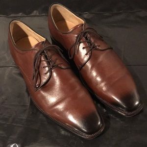 Ecco Oxblood Chisel Toe Leather Oxford Lace Up 13D